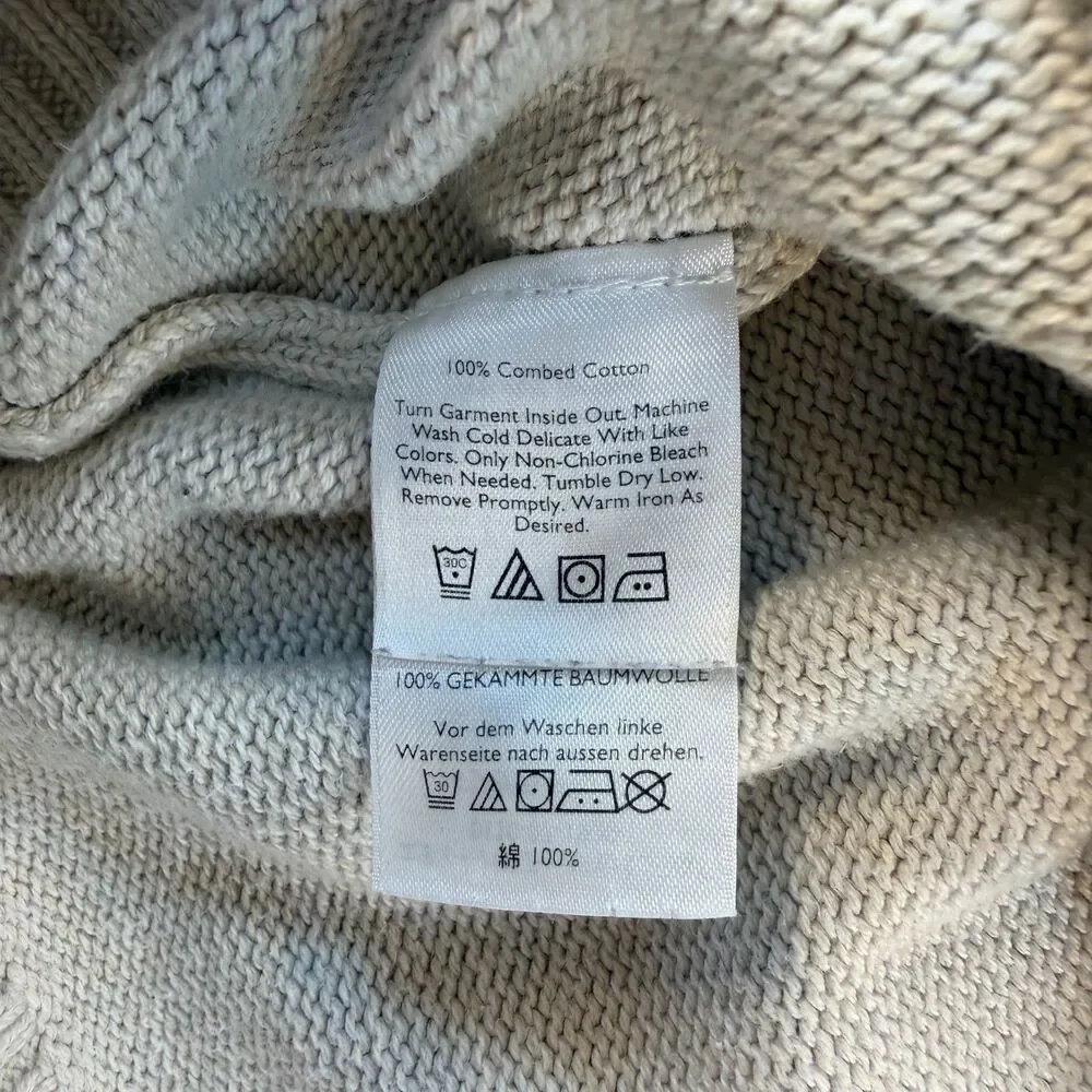 Eddie Bauer Sweater Mens Medium 1/4 Zip Cotton Stripe Pullover
